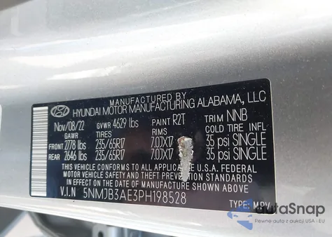 2023 Hyundai Tucson Sel from USA, damaged, VIN 5NMJB3AE3PH198528